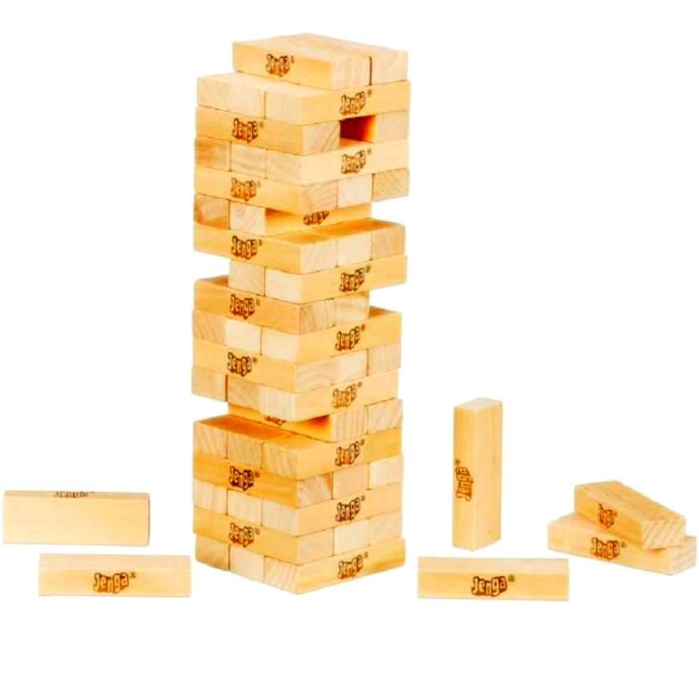 Hasbro Jenga Classic Refresh Game Genuine Hardwood Blocks Stacking Tower Game